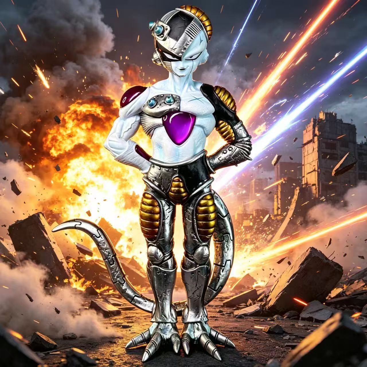 Model Kit Frieza - 21cm/8.27인치 애니메이션 드래곤볼 메카 프리자 피규어