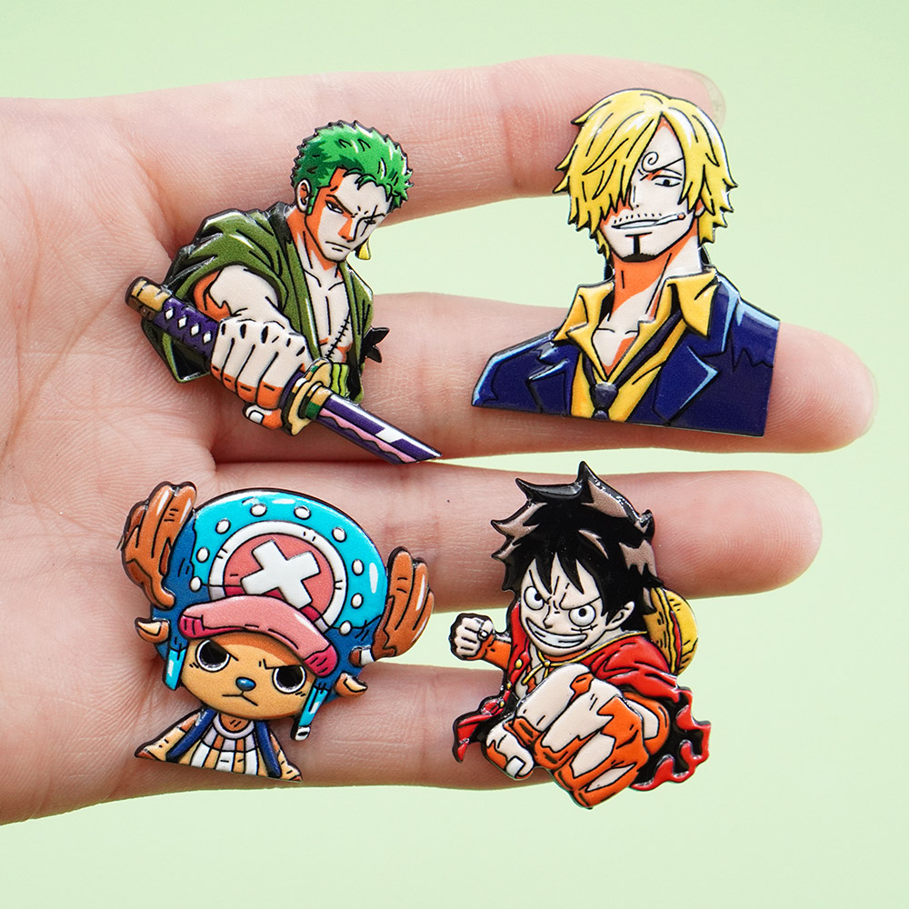 Model Kit One Piece Bandai - 4개 세트 만화 원피스 루피 브로치