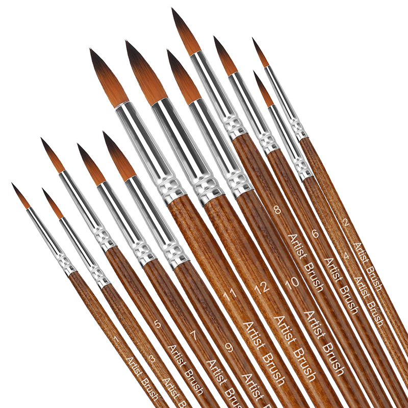 Model Kit Acrylic Paint - 프리미엄 12피스 아티스트 페인트 브러시 세트
