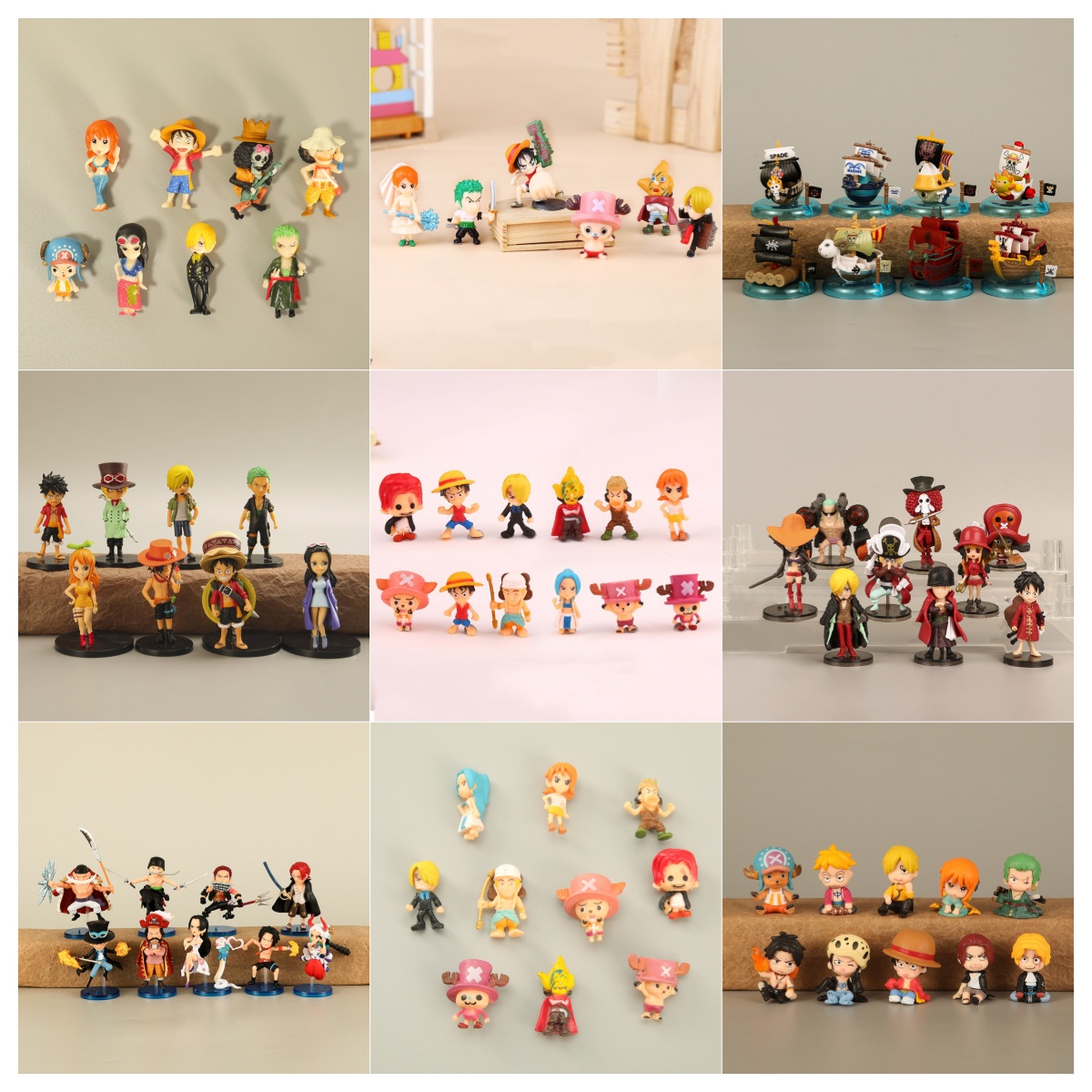 6-12개/세트 원피스 몽키 D. 루피 나미 우솝 상디 - Model Kit One Piece Bandai 리뷰 및 가격