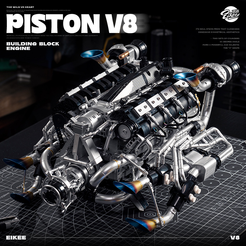 기술 슈퍼카 V8 엔진 빌딩 블록 키트 모델 파워 모터 - Model Kit V8 Engine 리뷰 및 가격