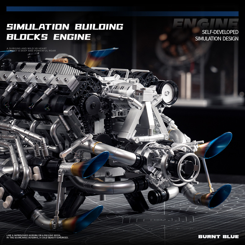기술 슈퍼카 V8 엔진 빌딩 블록 키트 모델 파워 모터 - Model Kit V8 Engine 리뷰 및 가격