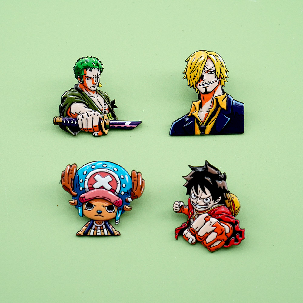 4개 세트 만화 원피스 루피 브로치 세트 패션 남성용  - Model Kit One Piece Bandai 리뷰 및 가격