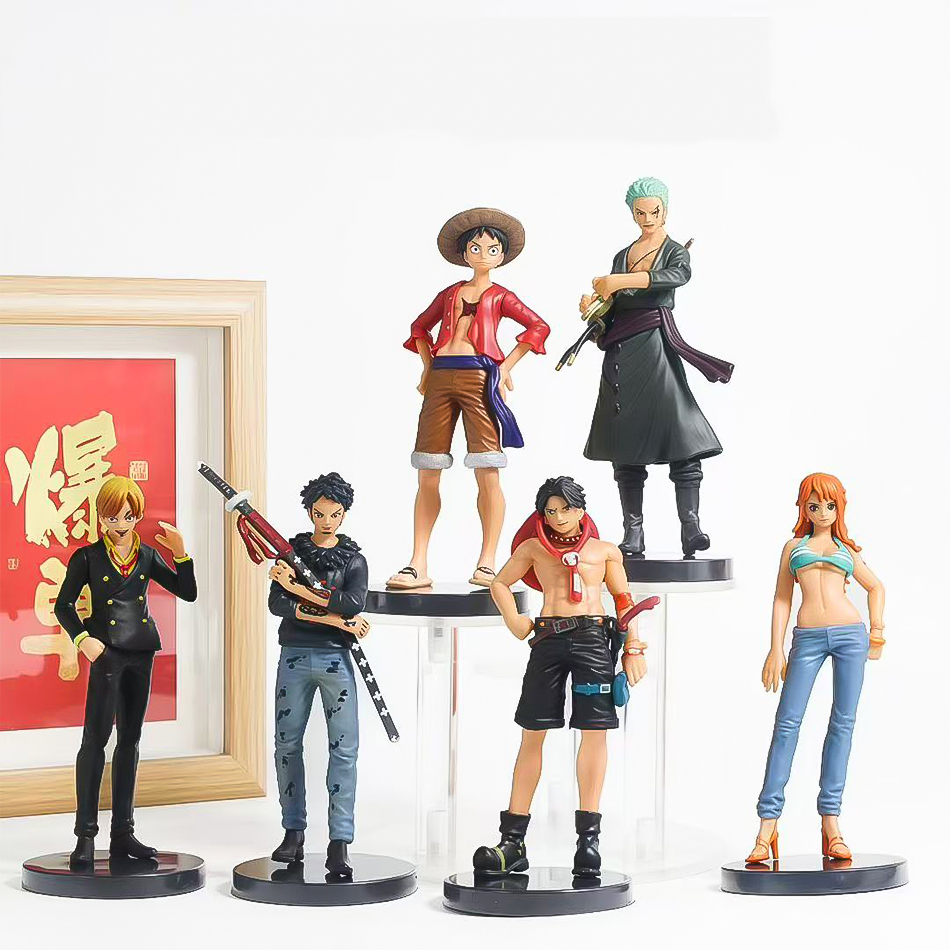 6pcs 애니메이션 원피스 피규어 루피 에이스 솔론 메 - Model Kit One Piece Bandai 리뷰 및 가격