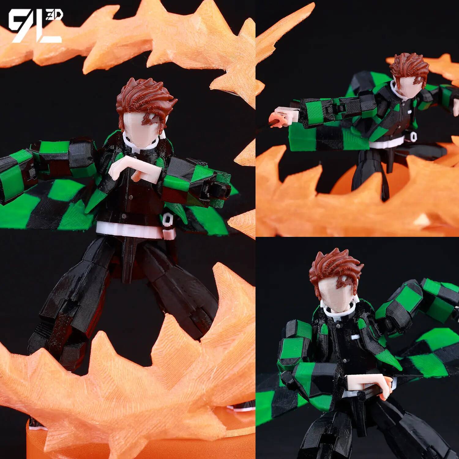 9L3D 인쇄 악마 슬레이어 아카자 탄지로 카마도 행운 - Model Kit Jujutsu Kaisen 리뷰 및 가격