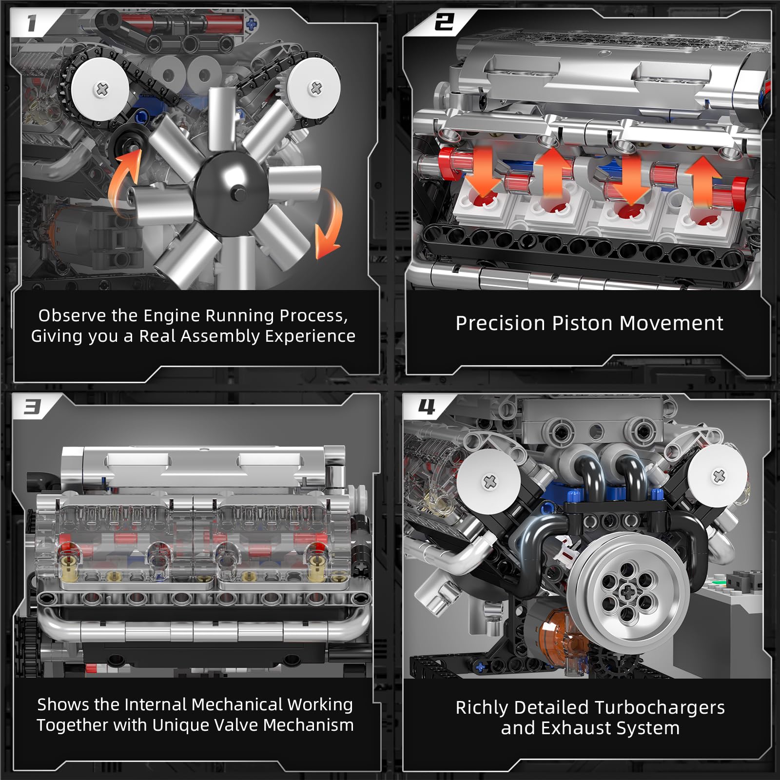 몰드 킹 10088 V8 엔진 빌딩 블록 키트 535피 - Model Kit V8 Engine 리뷰 및 가격